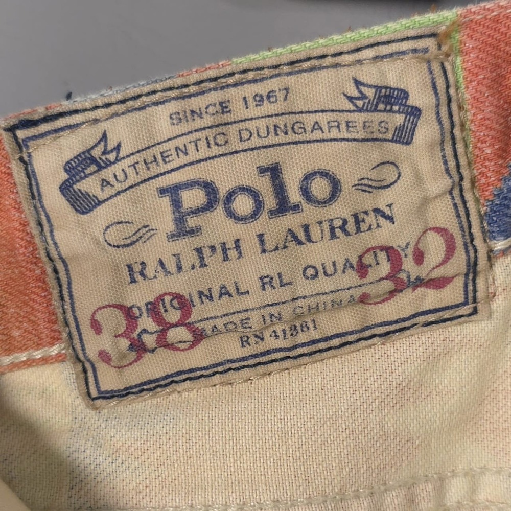 POLO RALPH LAUREN Men's Jeans 38X32 Varick Slim Straight Aztec 100% Cotton - Picture 2 of 16
